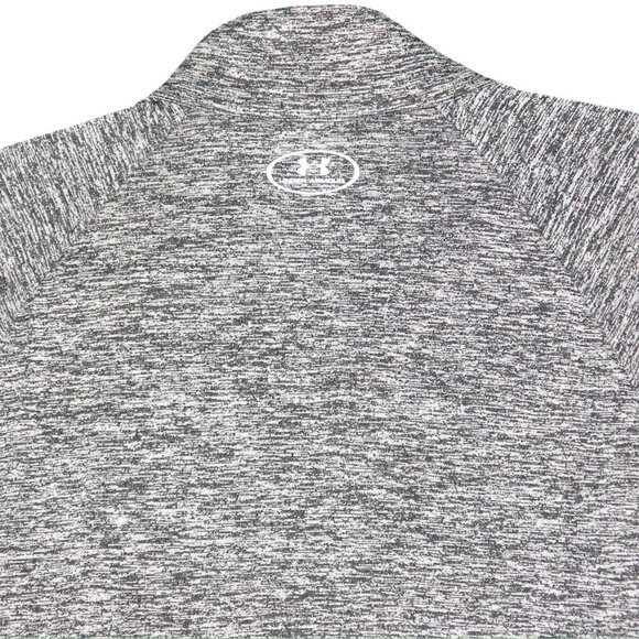 Under Armour Heat Gear Speckled Gray Half Zip Long Sleeve Athletic Pullover Top - Picture 5 of 5